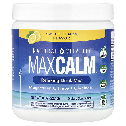 Natural Vitality, CALM®, Mezcla para preparar bebidas relajantes, Limón dulce, 227 g (8 oz)