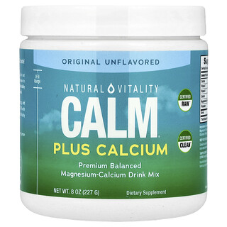 Natural Vitality, CALM® Plus Калций, магнезиево-калциева смес за напитки, оригинален, без аромат, 227 g (8 oz)