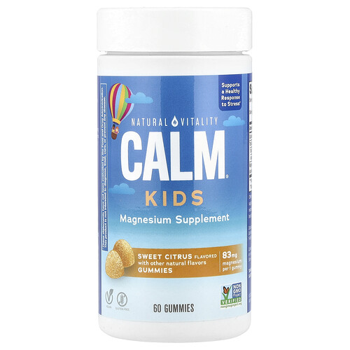 Natural Vitality, CALM®, Kids Gummies, beruhigende Fruchtgummis für Kinder, süße Zitrus, 83 mg, 60 Fruchtgummis