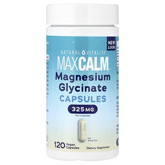 MaxCalm®, гліцинат магнію, 120 веганських капсул (108 мг у капсулі)