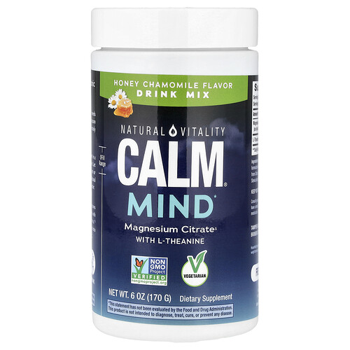 Natural Vitality, CALM®, Mente, Suplemento de magnesio con L-teanina, Mezcla para preparar bebidas, Miel y manzanilla, 168 g (6 oz)