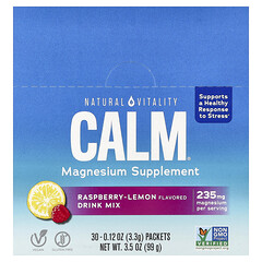 CALM®, добавка з магнієм, суміш для напоїв, малина й лимон, 30 пакетиків по 3,3 г (0,12 унції)