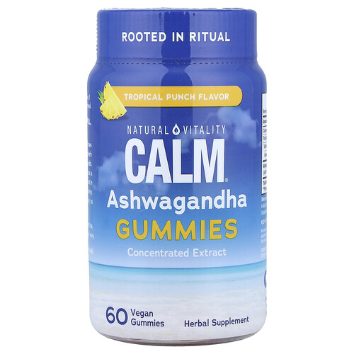 Natural Vitality Calm®, Ashwagandha Gummies, Tropical Punch, 60 Vegan Gummies