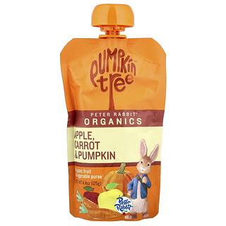 بيتر رابيت أورغانيكس‏, Peter Rabbit Organics ، مهروس الفواكه والخضروات العضوية ، تفاح وجزر ويقطين ، 4.4 أونصة (125 جم)
