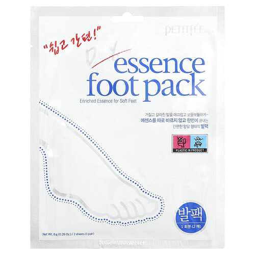 Petitfee, Dry Essence Foot Pack, 1 Pair, 0.28 oz (8 g)