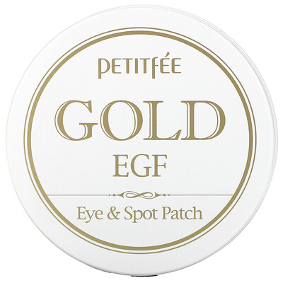 Petitfee золото и эпидермальный фактор роста (EGF), патчи для глаз и от прыщей, 60патчей для глаз и 30патчей от прыщей