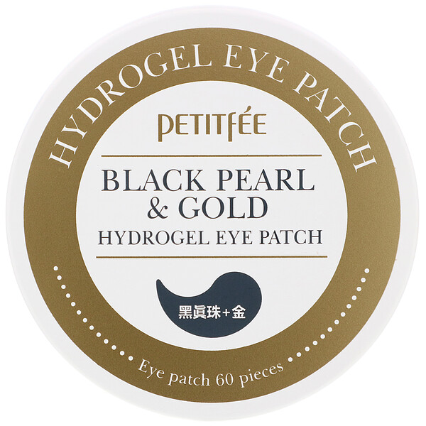 Petitfee, Black Pearl & Gold Hydrogel Eye Patch, Hydrogel-Augenpads, 60 Pads