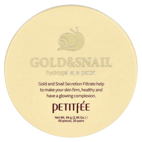 Petitfee, Gold & Snail Hydrogel Eye Patch, Hydrogel-Augenpads, 60 Augenpads