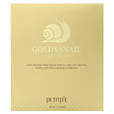 

Petitfee Gold & Snail Hydrogel Beauty Mask Pack 5 Sheets 30 g Each