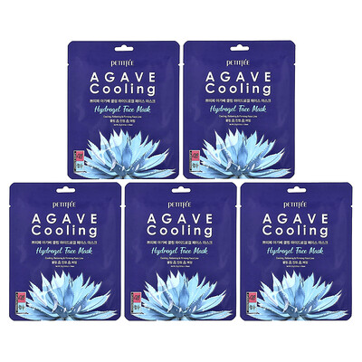 Petitfee, Agave Cooling Hydrogel Beauty Face Mask, 5 Sheets, 1.12 oz (32 g) Each