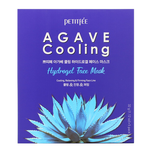 Agave Cooling, Hydrogel Face Mask, 5 Sheets, 1.12 oz (32 g) Each