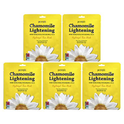 Product Image for Petitfee, Chamomile Lightening Hydrogel Beauty Face Mask, 5 Sheets, 1.12 oz (32 g) Each