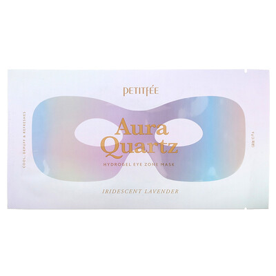 Petitfee Aura Quartz, гидрогелевая маска для зоны вокруг глаз, радужная лаванда, 1 маска, 9 г