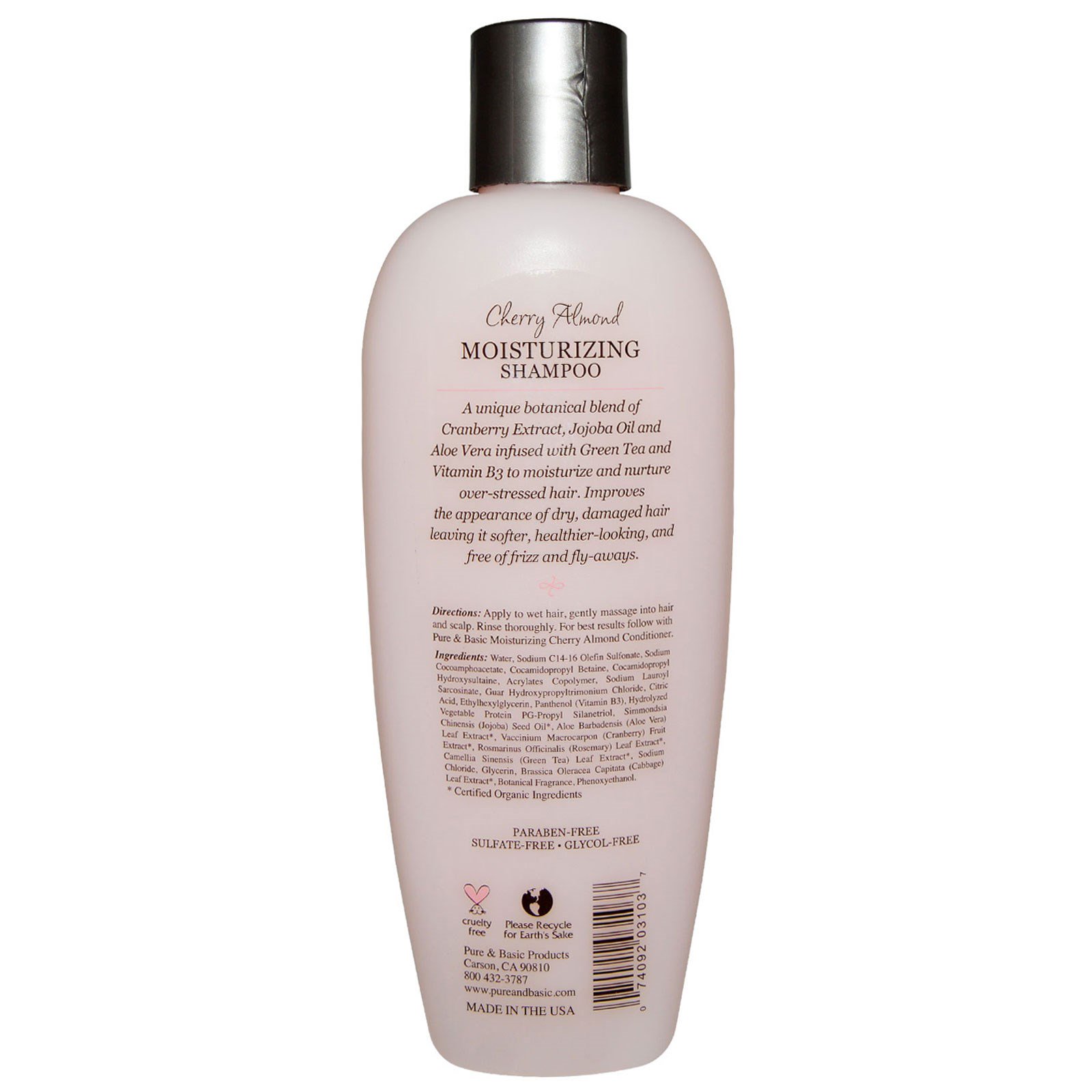 Pure & Basic, Natural Moisturizing Shampoo, Cherry Almond, 12 fl oz