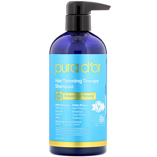Pura D'or, Shampoo-Therapie gegen dünner werdendes Haar, 473 ml