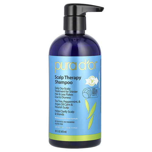 Pura D'or Scalp Therapy Shampoo, All Hair Types, 16 fl oz (473 ml)