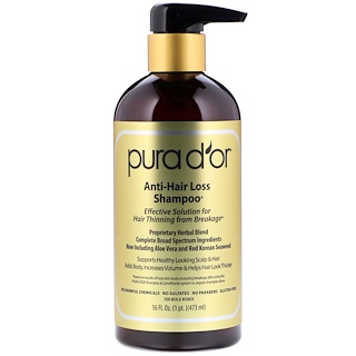 Pura D'or, Anti-Hair Loss Shampoo, For Men and Women, 16 fl oz (473 ml)