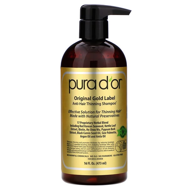 Pura D'or‏, Anti-Hair Thinning Shampoo, ‏473 מ"ל