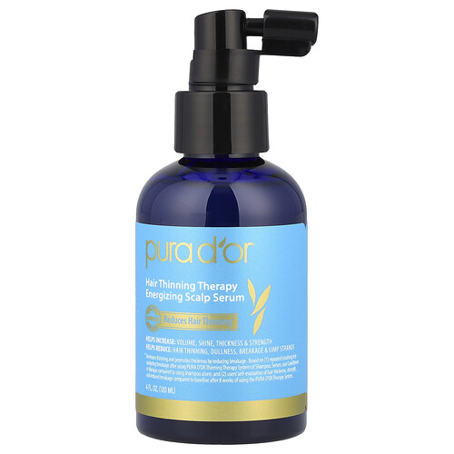 Pura D'Or Hair Growth Treatment Thinning Therapy Energizing Scalp Serum | 4 fl oz Serum