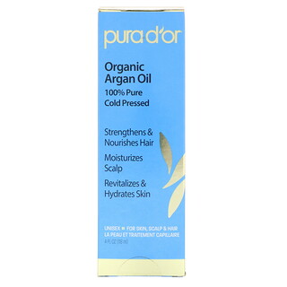 Pura D'or, Organic Argan Oil, 4 fl oz (118 ml)