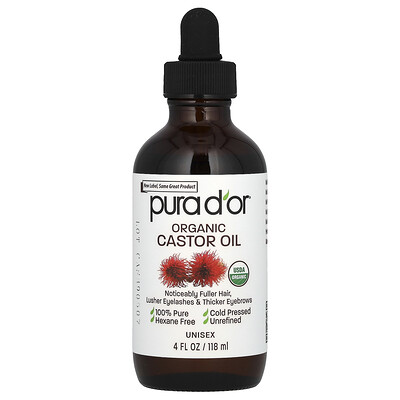 Pura D'or  Organic Castor Oil  4 fl oz (118 ml)