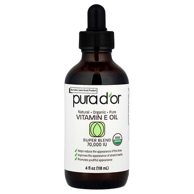 Pura D'or, Aceite de vitamina E, 118 ml (4 oz. líq.)