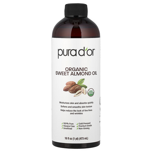 Pura D'or, Bio-Süßmandelöl, 473 ml (16 fl. oz.)