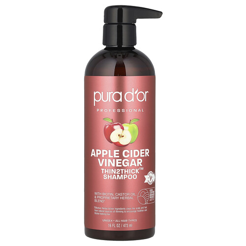 Pura D'or, Apfelessig, Thin2Thick, Shampoo, 473 ml (16 fl. oz.)