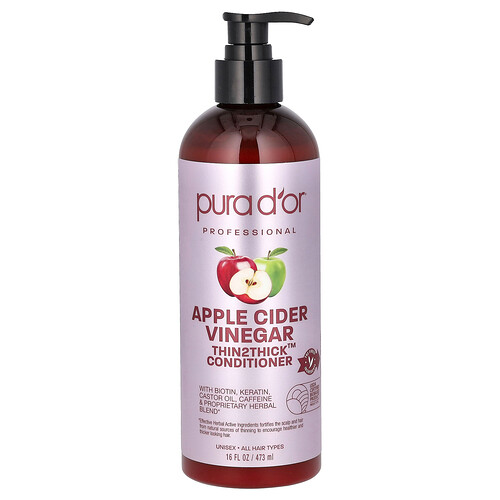 Pura D'or Apple Cider Vinegar Thin2Thick Conditioner, 16 fl oz (473 ml)