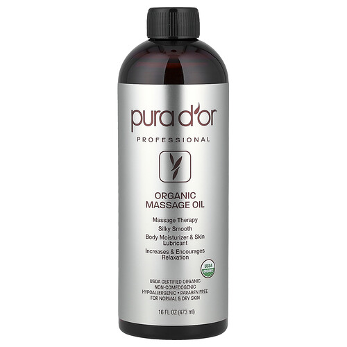 Pura D'or Professional, Organic Massage Oil, 16 fl oz, (473 ml)