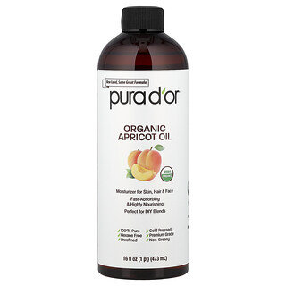 Pura D'or, Óleo de Damasco biológico, 473 ml (16 fl oz)