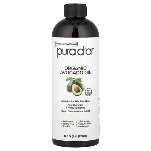 Pura D'or, Organic Avocado Oil, Bio-Avocadoöl, 473 ml (16 fl. oz.)