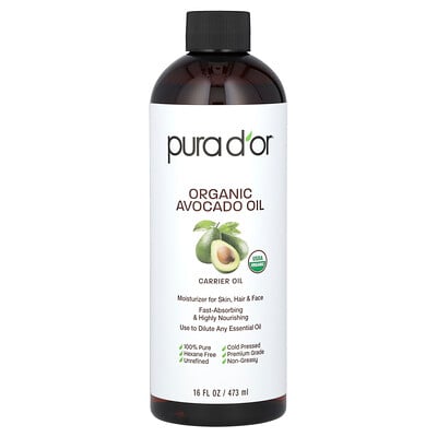 Pura D'or  Organic Avocado Oil  16 fl oz (473 ml)