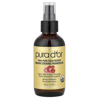 Pura D'or, Organic Evening Primrose Oil, 4 fl oz (118 ml)
