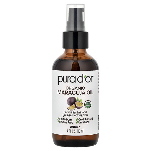 Pura D'or, Organic Maracuja Oil, Bio-Maracujaöl, 118 ml (4 fl. oz.)