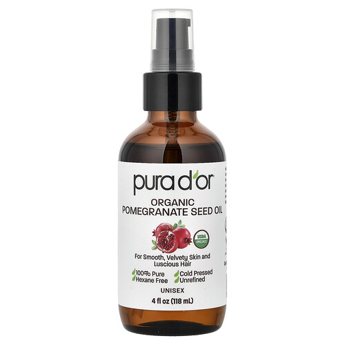 Pura D'or, Organic Pomegranate Seed Oil, Bio-Granatapfel-Samenöl, 118 ml (4 fl. oz.)