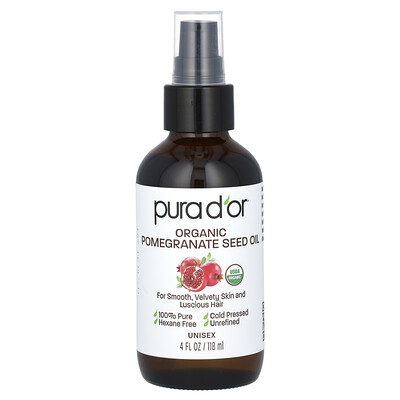 Pura D'or  Organic Pomegranate Seed Oil  4 fl oz (118 ml)
