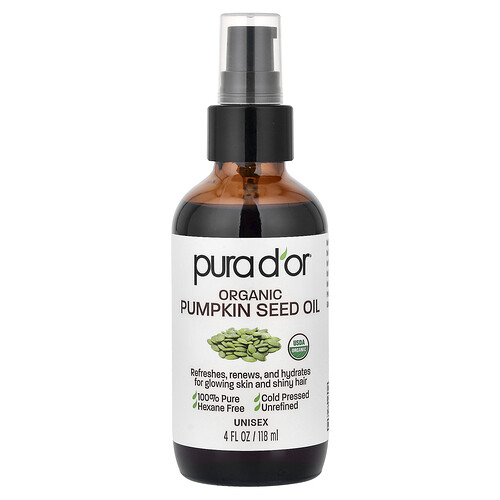 Pura D'or Organic Pumpkin Seed Oil, 4 fl oz (118 ml)