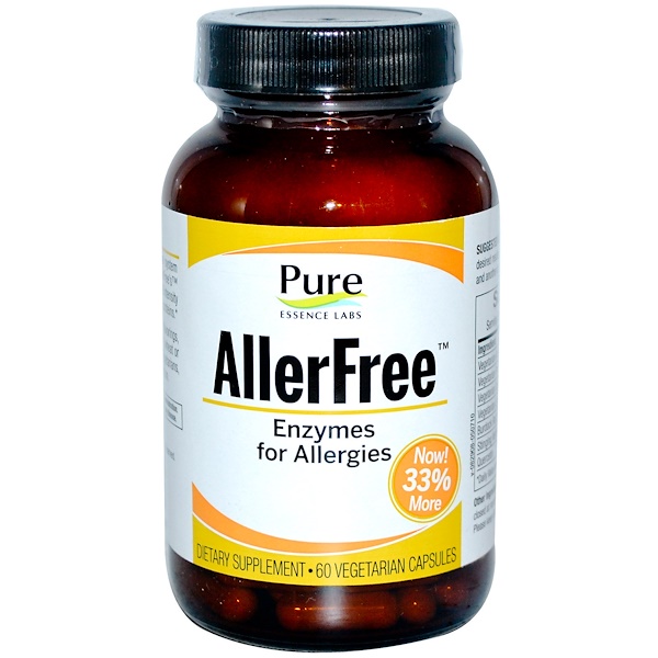 Pure Essence, AllerFree, Enzymes for Allergies, 60 Veggie Caps iHerb