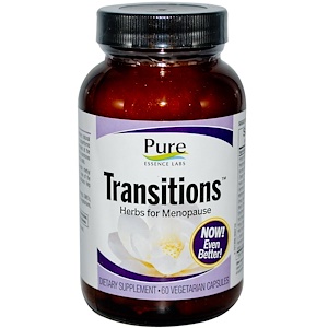 Pure Essence, Transitions, Растительный препарат для менопаузы, 60 вегетарианских капсул