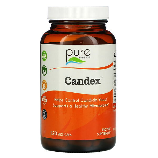 Pure Essence, Candex, Suplemento enzimático, 120 cápsulas vegetales