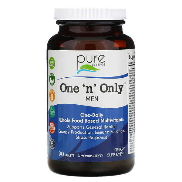 Pure Essence‏, One 'n' Only לגברים, מולטי-ויטמין-מינרל, 90 טבליות