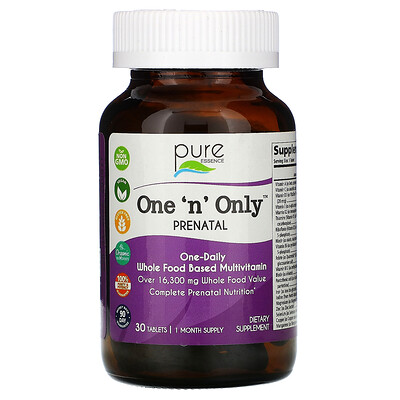 Pure Essence One 'n' Only, витамины для беременных, 30 таблеток