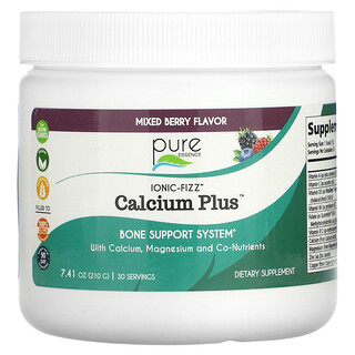 Pure Essence, lonic-Fizz™, Calcium Plus, Mixed Berry, 7.41 oz (210 g)