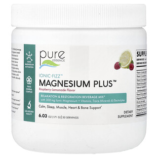 Pure Essence, lonic-Fizz™, Magnesium Plus™, lemoniada malinowa, 171 g