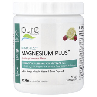 Pure Essence, lonic-Fizz™, Magnesium Plus™, lemoniada malinowa, 342 g