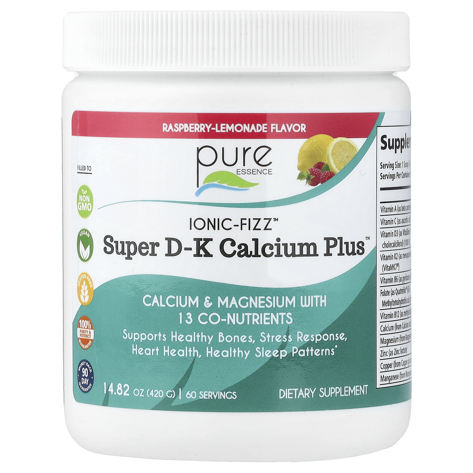 lonic-Fizz&trade;, Super D-K Calcium Plus&trade;, Raspberry Lemonade, 14.82 oz 420 g