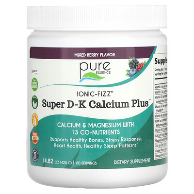 Product Image for Pure Essence, lonic-Fizz , Super D-K Calcium Plus , Mixed Berry, 14.82 oz (420 g)