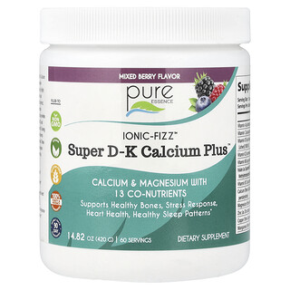 Pure Essence, lonic-Fizz™, Super D-K Calcium Plus™, Mixed Berry, 14.82 oz (420 g)