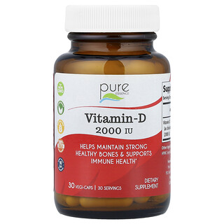 Pure Essence, Witamina D, 2000 j.m., 30 kapsułek roślinnych